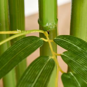 Pianta Artificiale Di Bambù H140 Cm Con Vaso Verde