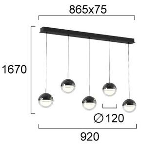 Lampadario sospeso a cavo ZIREA LED/30W/230V nero