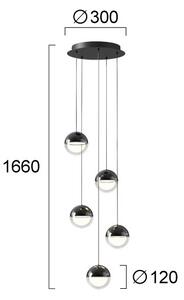 Lampadario LED a sospensione con cavo ZIREA LED/30W/230V nero