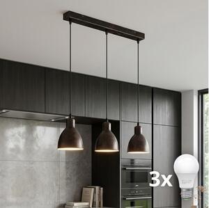 Brilagi - Lampadario LED a sospensione con cavo RIDDY 3xE27/60W/230V rame/patina