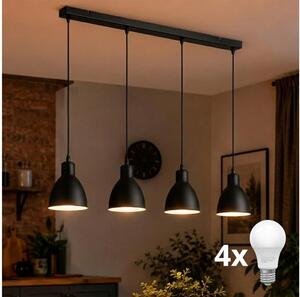 Brilagi - Lampadario LED a sospensione con cavo RIDDY 4xE27/60W/230V nero