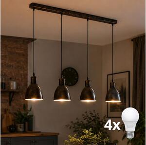 Brilagi - Lampada a sospensione LED a cavo RIDDY 4xE27/60W/230V ramata/patina