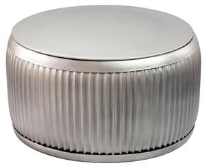 Tavolino da salotto WOHNLING, struttura in metallo, forma rotonda, diametro 60 cm, colore argento, con piano removibile. Offre spazio di stoccaggio. Ideale come tavolino da divano, tavolino da caffè o tavolino ausiliario. Realizzato a mano