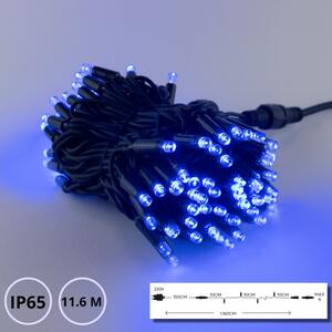 Catenaria Natalizia LED 11.6M, IP65, Cavo VERDE, Luce BLU Colore Blu 11000 °K