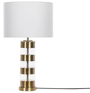 Lampada da Tavolo Color Oro / Metallo Bianco / Vetro Altezza 77 cm Beliani
