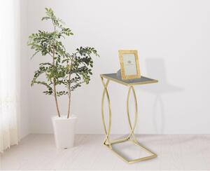 Tavolinetto porta telefono in metallo e vetro, piano in vetro temperato SOFA TABLE dimensioni 45x25xh 60 cm linee geometriche