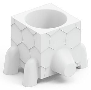 Contenitore Multifunzione FERA RUGA DEEP LA TARTARUGA di Design Dimensioni 32x31x h 21,3 cm vaso, a portaoggetti o a elemento decorativo colore perla