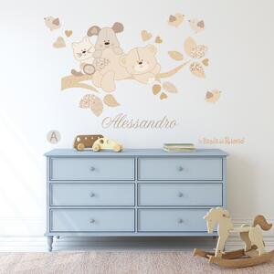 Alberi Ramo Cuccioli Azzurro - Adesivi Murali per Bambini