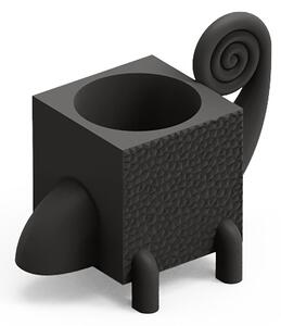 Contenitore Multifunzione FERA CAMA , il Camaleonte di Design Dimensioni 26,5x43,6x h43,3 cm vaso, a portaoggetti o a elemento decorativo colore onice