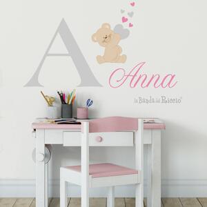 Adesivi murali Nome personalizzato con Orsetto - Adesivi Murali per Bambini