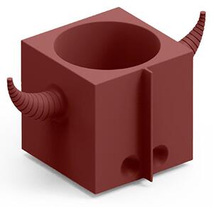 Contenitore Multifunzione FERA OROT DEP, il Toro di Design Dimensioni 40x22x h21 cm vaso, a portaoggetti o a elemento decorativo colore Granato