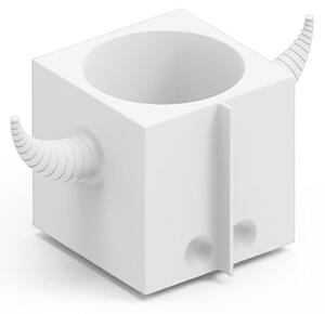 Contenitore Multifunzione FERA OROT DEP, il Toro di Design Dimensioni 40x22x h21 cm vaso, a portaoggetti o a elemento decorativo colore perla