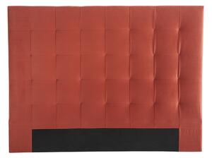 Testata letto capitonné effetto velluto terracotta 160 cm HALCIONA