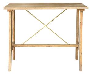 Tavolo bar in legno massello di mango e metallo dorato L130 cm MARGHA