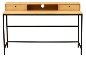 Scrivania industriale con cassettiera mobile in legno massello di mango  L156 cm INDUSTRIA - Miliboo