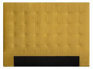 Testata letto capitonné effetto velluto giallo 160 cm HALCIONA