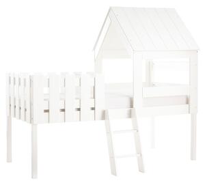 Letto a capanna per bambini con rete in legno bianco NESTY HOUSE