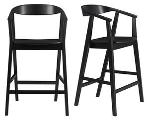 Sgabelli da bar scandinavi in legno nero (set di 2) BAHIA