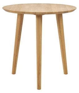 Tavolo da pranzo rotondo in legno chiaro di rovere massello D75 cm OKSANA