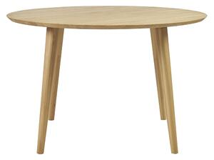 Tavolo da pranzo rotondo in legno chiaro di rovere massiccio D120 cm OKSANA