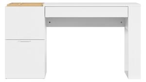 Scrivania design con ripiani bianco e legno L142 cm OCTAVE