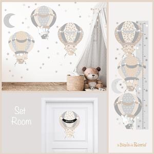 Set room Set Room Le Mongolfiere 4 Grigio/Azzurro - Adesivi Murali per Bambini