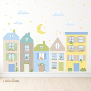 Junior Le Casette - Adesivi Murali per Bambini