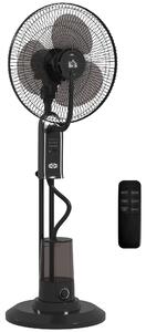 Ventilatore Nebulizzatore Regolabile 3 Velocità 44,5x38,5x120 cm con Telecomando in Metallo e Plastica Nero