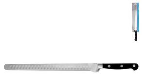 Coltello salmone punta olivata Black&Steel in acciaio inox manico nero cm 28
