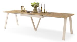 AVERY Rovere Artisan/beige (champagne) - TAVOLO LOFT/INDUSTRIALE PER SALONE / DA PRANZO ESTENDIBILE - 2 MISURE A SCELTA!