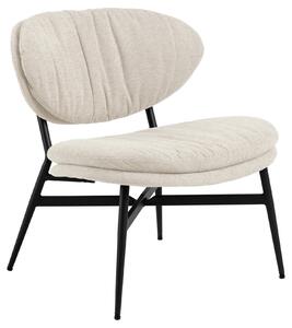 SOPHIA Beige (tessuto Apia 453)/telaio nero - POLTRONA LOUNGE SEDIA RELAX PER SOGGIORNO/UFFICIO IMBOTTITA