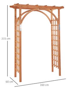 Arco Da Giardino Pergola 160x60x215 Cm In Legno Marrone Chiaro