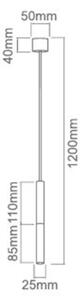 Open Design OR80827 - Lampada a sospensione su cavo SLIMI 1xG9/3,5W/230V nero/oro rosa