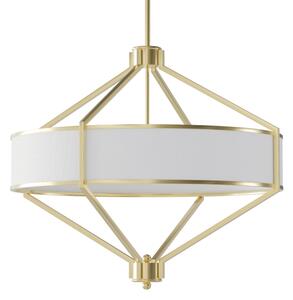 Open Design OR85839 - Lampada a sospensione con asta ZUNDO 4xE27/15W/230V ottone/bianco