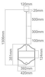 Open Design OR80902- Lampadario a stelo STESSO 4xE27/15W/230V diam. 42 cm l. cromo/bianco