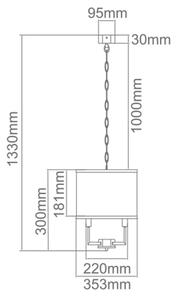 Open Design OR80209 - Lampadario a catena CASA 3xE14/12W/230V crema/cromo lucido