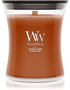 Woodwick Saffron Smoke candela profumata con stoppino in legno 275 g