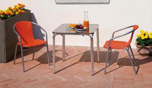Tavolo Quadrato Impilabile Da Giardino In Alluminio E Acciaio 70x70 Cm Vorghini