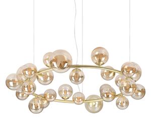 Lampadario Collezione PERLAGE 25 G9 15W Finitura Ambra Altezza Regolabile Ideal Lux