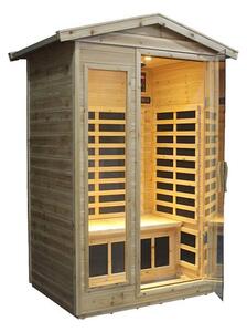 Sauna Finlandese Ad Infrarossi 2 Posti 125x105 Cm In Legno Di Cedro Canadese H188 Vorich Esterno