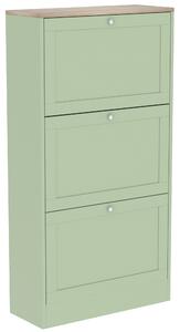 HOMCOM Scarpiera moderna per 18 paia di scarpe con 3 ante ribaltabili, 60x23.5x115 cm, verde | Aosom Italy