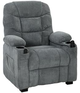 HOMCOM Poltrona relax elettrica massaggiante e riscaldante con memory, grigio scuro | Aosom Italy