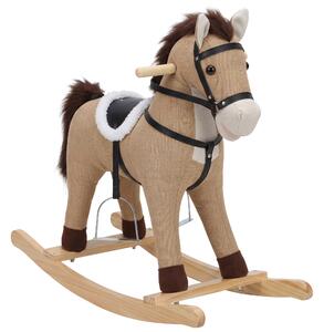 AIYAPLAY Cavallo a dondolo con suoni e maniglie di sicurezza, Età 1-3 anni, marrone scuro | Aosom Italy