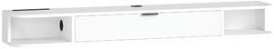 HOMCOM Mobile TV sospeso fino a 60" con cassetto ribaltabile e 2 ripiani, 140x24x16 cm, bianco | Aosom Italy