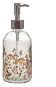 Dispenser per sapone in vetro 390 ml Flowers – Dakls