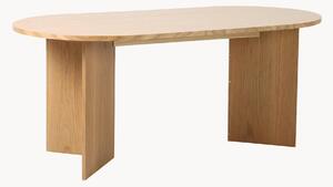 Tavolo ovale in legno di quercia Miranda, 180 x 90 cm