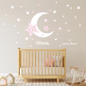 Adesivi murali Stelle e Luna Rosa - Adesivi Murali per Bambini