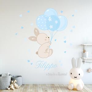 Adesivi murali Bunny Balloons Rosa - Adesivi Murali per Bambini