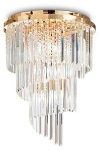 Ideal Lux Carlton PL12 lampada da soffitto classica per soggiorno in cristallo E14 40W
