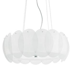 Ideal Lux Ovalino SP8 lampadario da cucina moderno in lastra di vetro acidata e curvata E27 60W